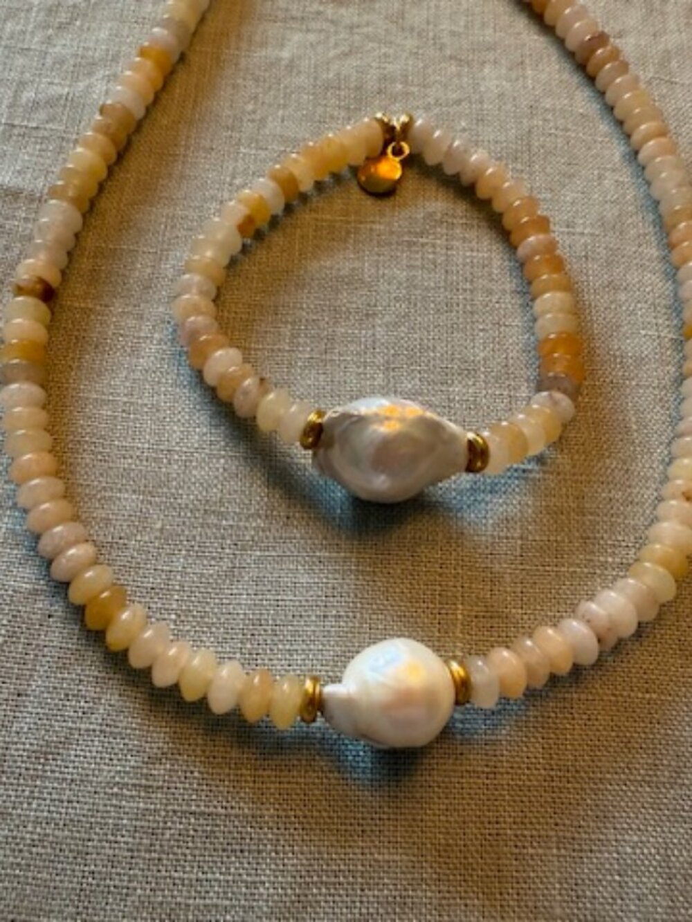 CULTURED PEARL TOGGLE NECKLACE/BRACELET SET